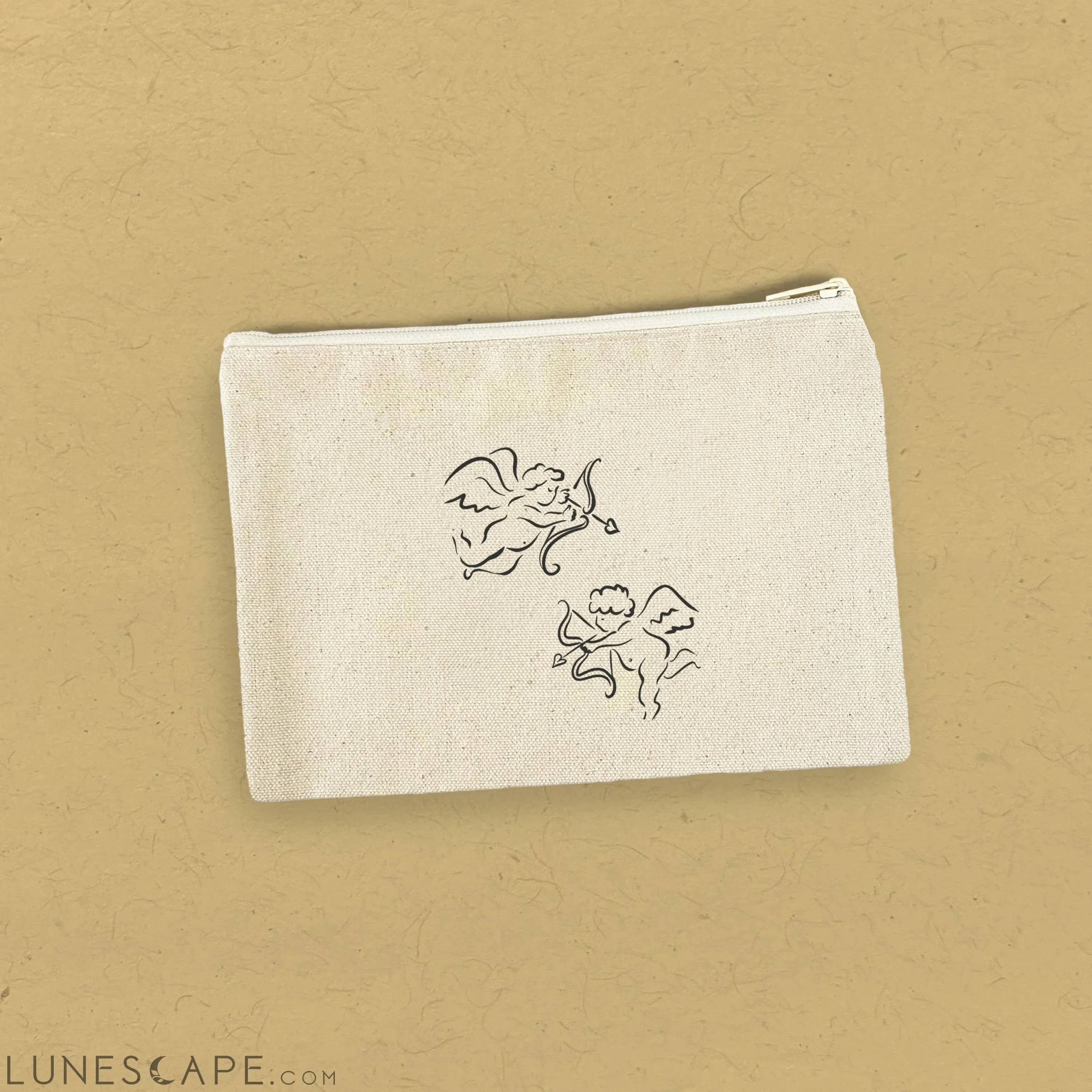 Flying Cupids - Valentine's Canvas Zipper Pouch