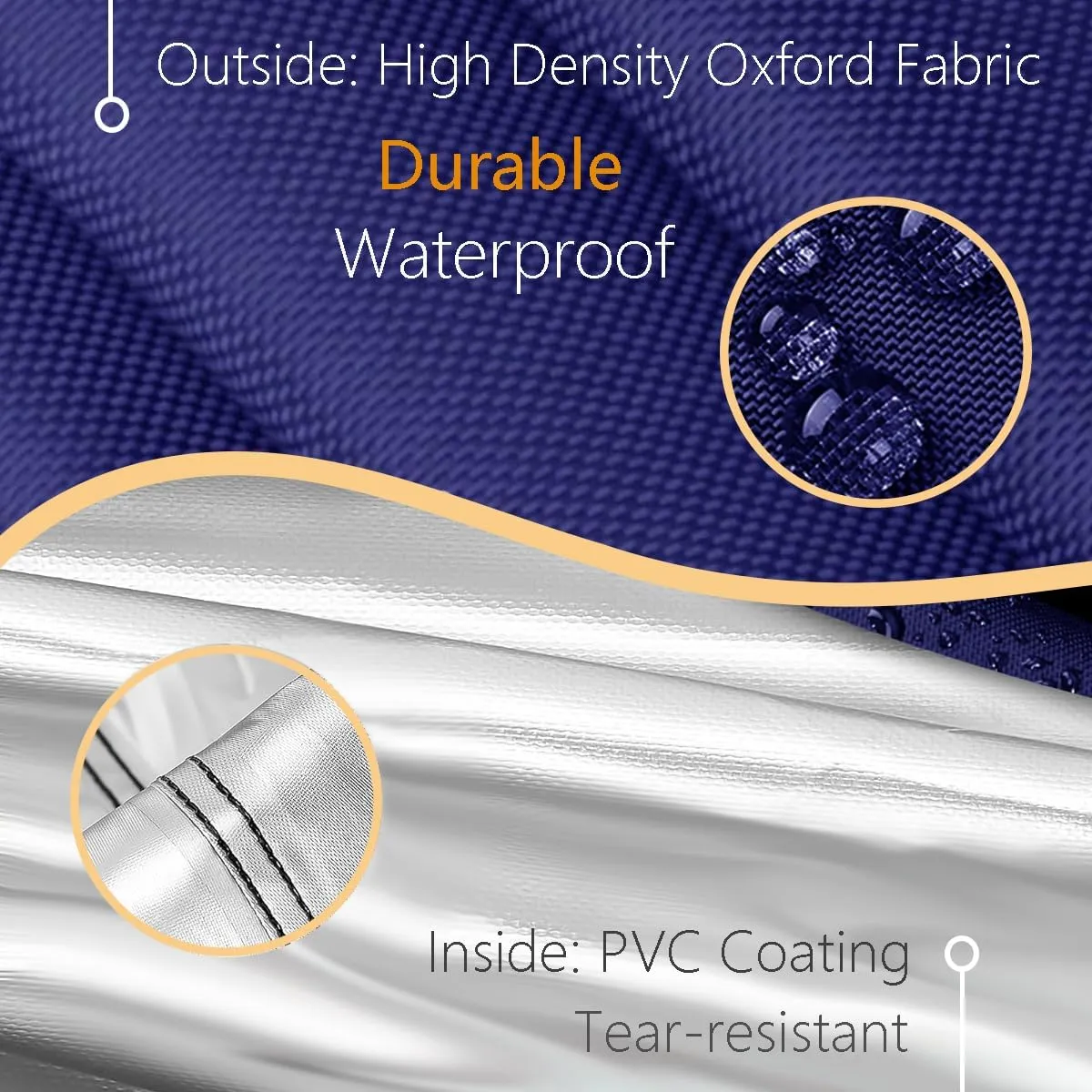 FLYMEI Outboard Motor Cover Fit 150-225 HP Motor, Full Boat Motor Cover Waterproof 600D Heavy Duty Oxford Fabric with PVC Coating, Windproof Outboard Engine Hood Covers with Zipper, Universal, Blue