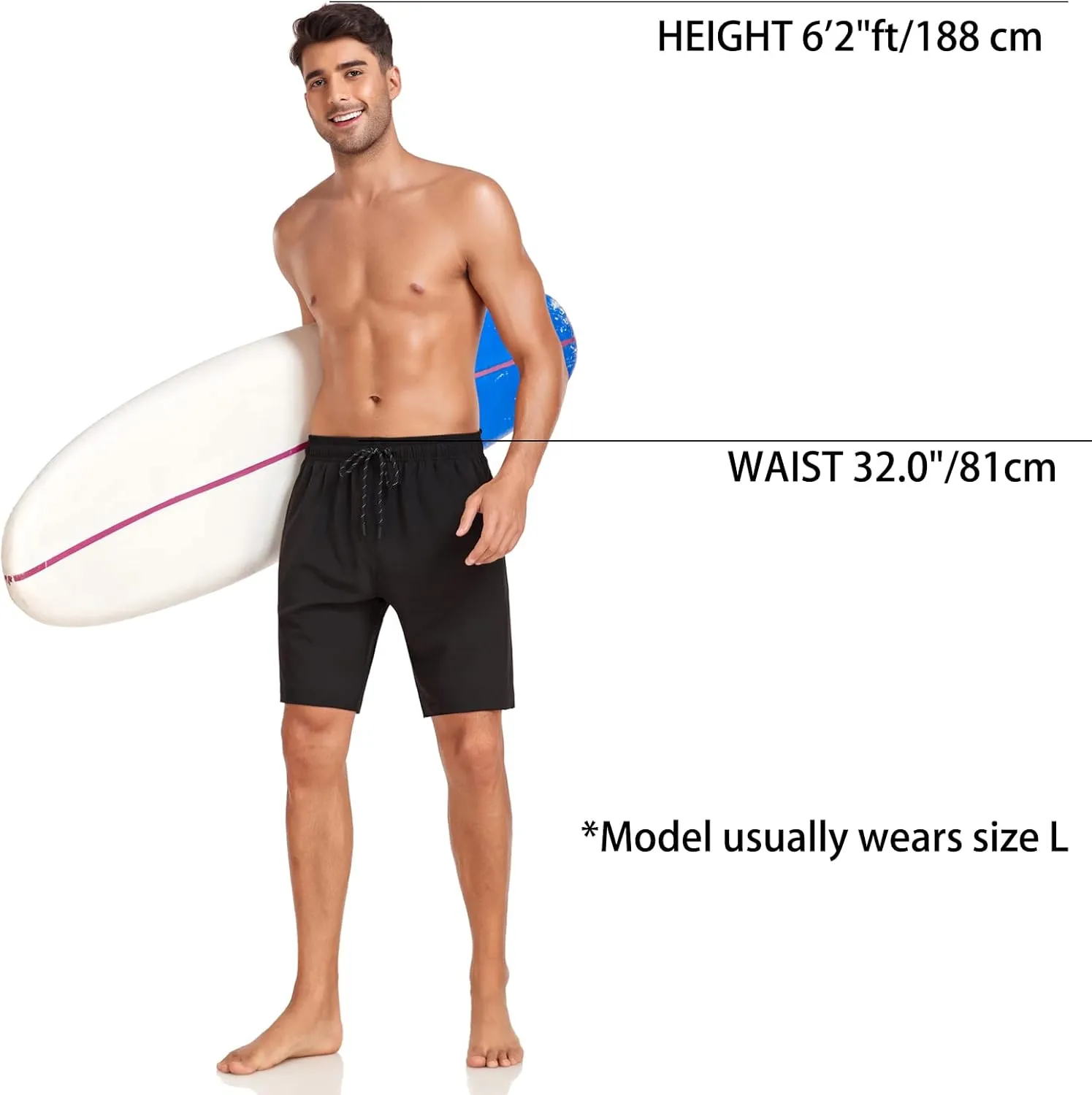 Flytop Mens Swim Trunks Quick Dry Board Shorts with Zipper Pockets Bathing Suit