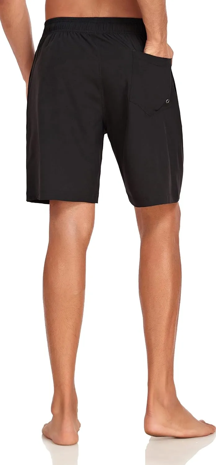 Flytop Mens Swim Trunks Quick Dry Board Shorts with Zipper Pockets Bathing Suit
