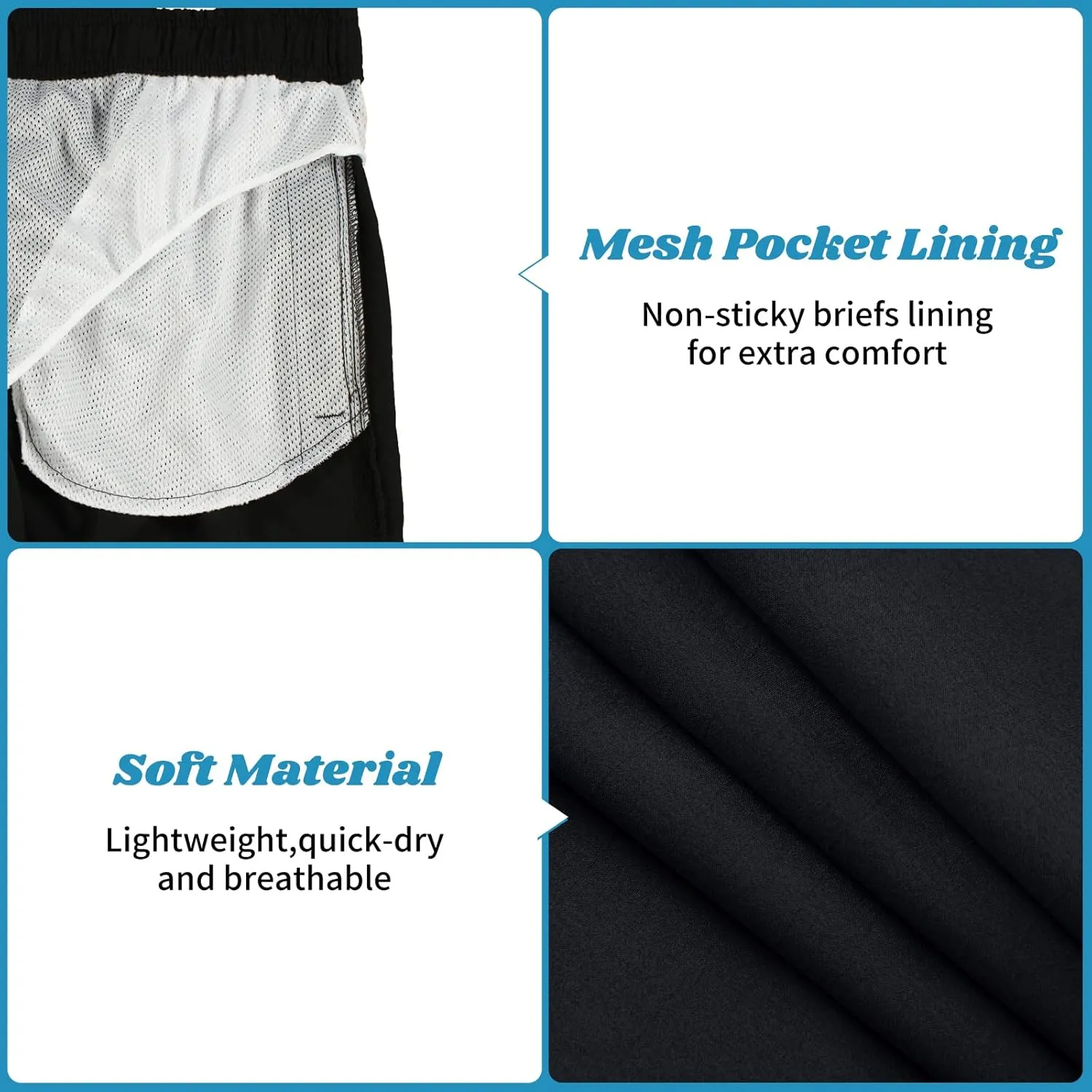 Flytop Mens Swim Trunks Quick Dry Board Shorts with Zipper Pockets Bathing Suit