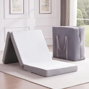 Folding Mattress, Trifold Mattress Queen 4 inch Foldable Mattresses Memory Foam for Travel Camping Floor Guest Bed, Washable Cover with Storage Bag (78"x58"x4")