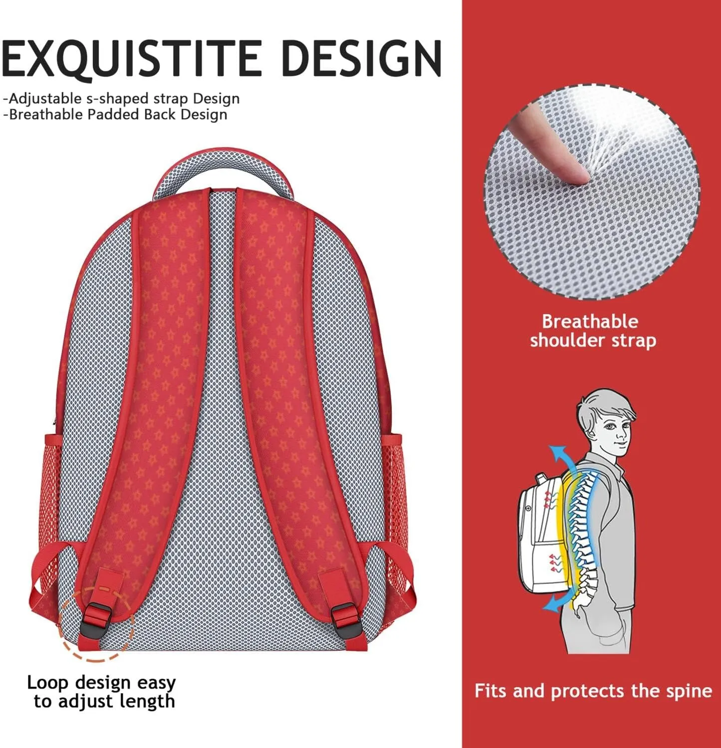 Football Backpack for Boys Girls, High Capacity Football Laptop Bag Casual Daypack For Adults Men Fan Gifts