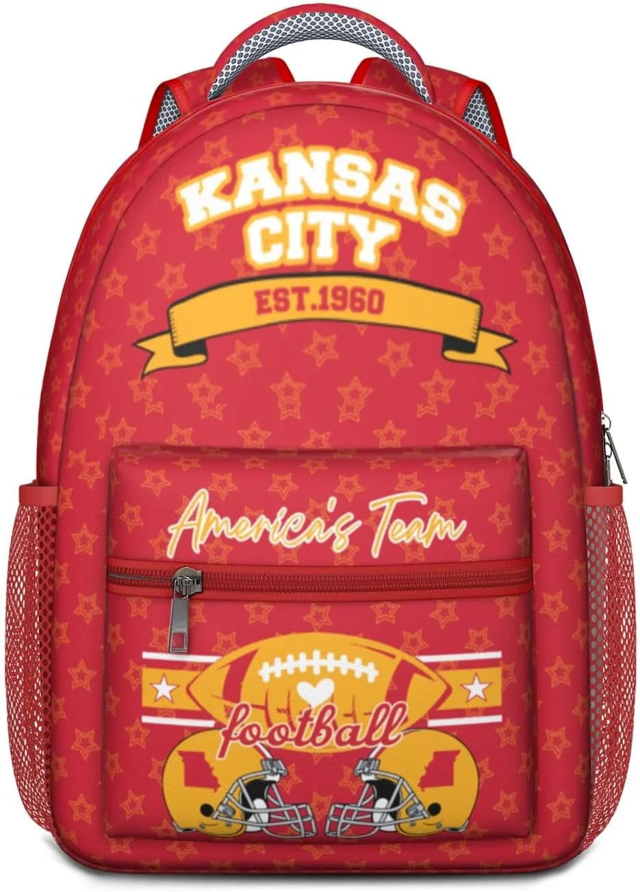 Football Backpack for Boys Girls, High Capacity Football Laptop Bag Casual Daypack For Adults Men Fan Gifts