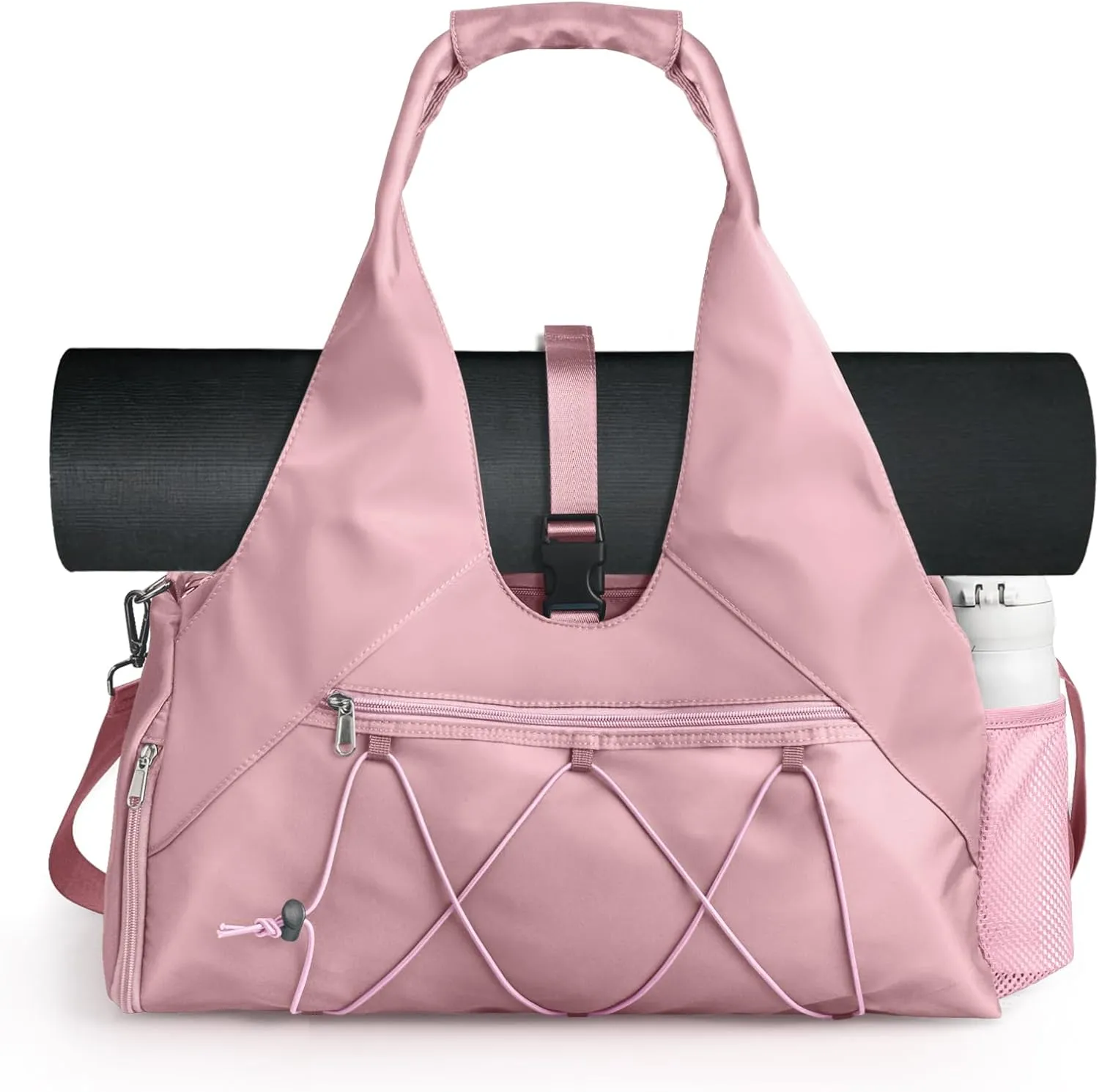 Forestfish Gym Bag For Women With Yoga Mat Holder & Shoe Compartment & Wet Dry Storage Pocket & Adjustable Strap