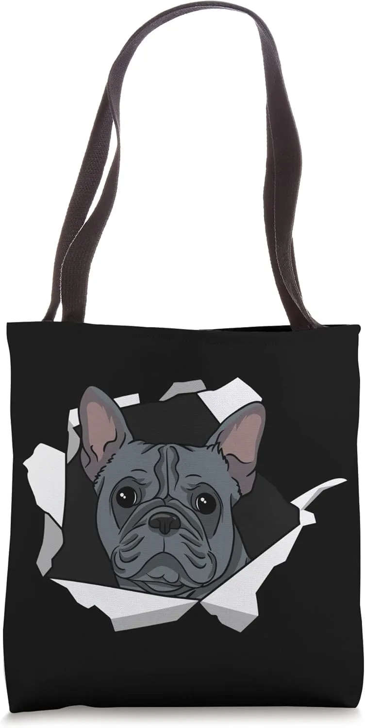 French Bulldog Breakthrough Cute Dog Animal Lover Tote Bag