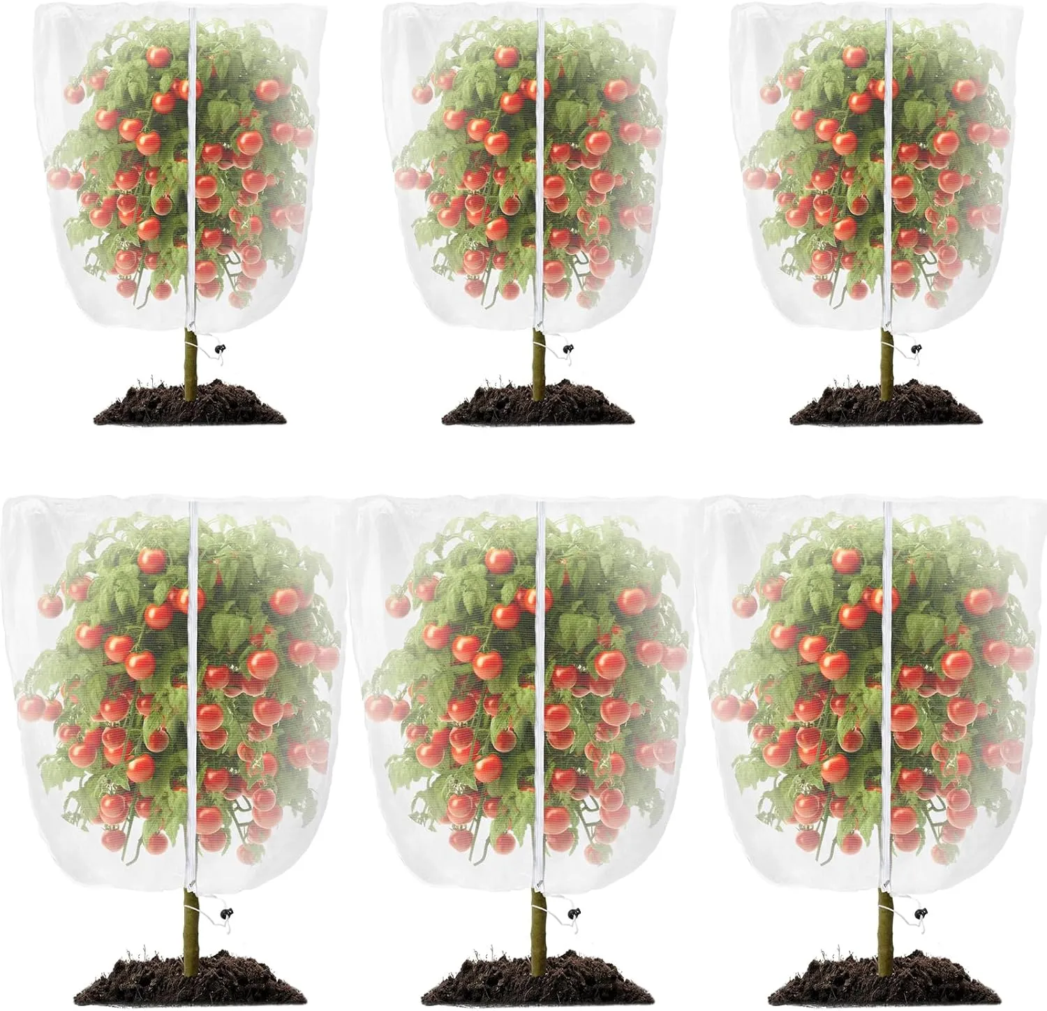 Fruit Tree Netting with Zipper and Drawstring Bird Netting for Garden Plant Protection Mesh Pest Barrier Bags for Tree Plant Protection(6 Pcs,5.9 x 5.9 ft,7.8 x 7.8 ft)