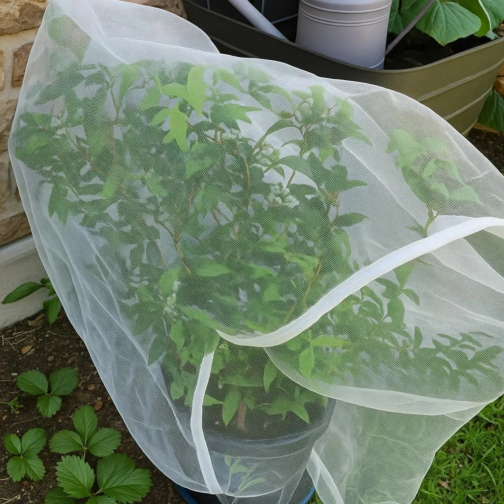 Fruit Tree Protection Bags 4x4.5 FT in 4 Pack | Multiple Size Garden Netting for Fruit & Vegetable Protection | White Plant Net Cover for Blueberry & Tomato | Bird & Insect Mesh Fabric Protector