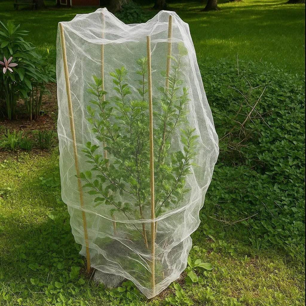 Fruit Tree Protection Bags 4x4.5 FT in 4 Pack | Multiple Size Garden Netting for Fruit & Vegetable Protection | White Plant Net Cover for Blueberry & Tomato | Bird & Insect Mesh Fabric Protector