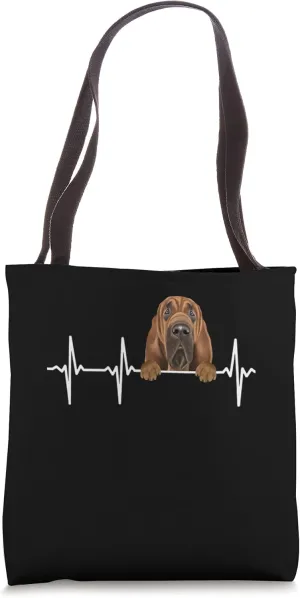 Funny Dog Heartbeat For Bloodhound Lovers Tote Bag