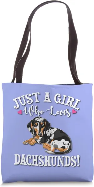 Funny Girl Who Loves Dapple Dachshunds Lover Tote Bag