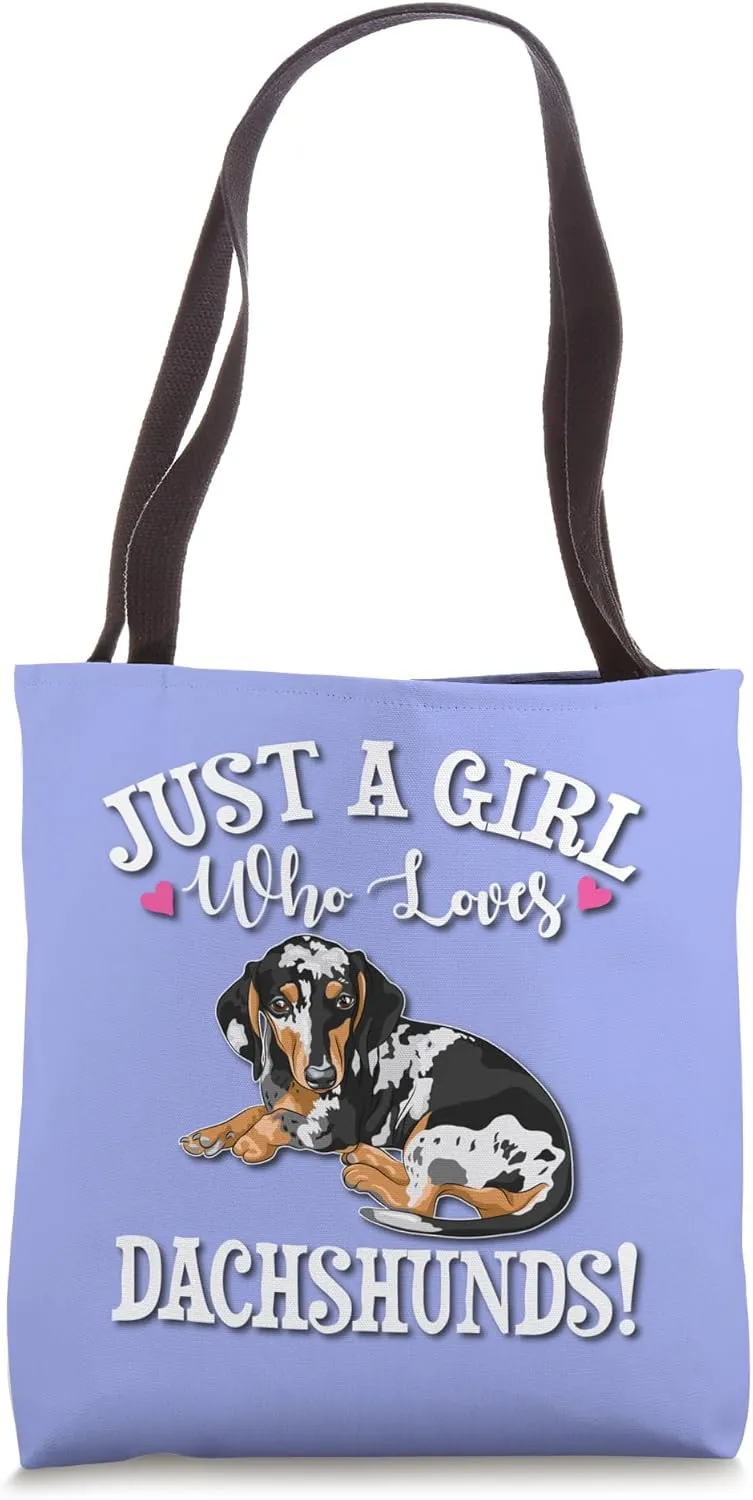 Funny Girl Who Loves Dapple Dachshunds Lover Tote Bag