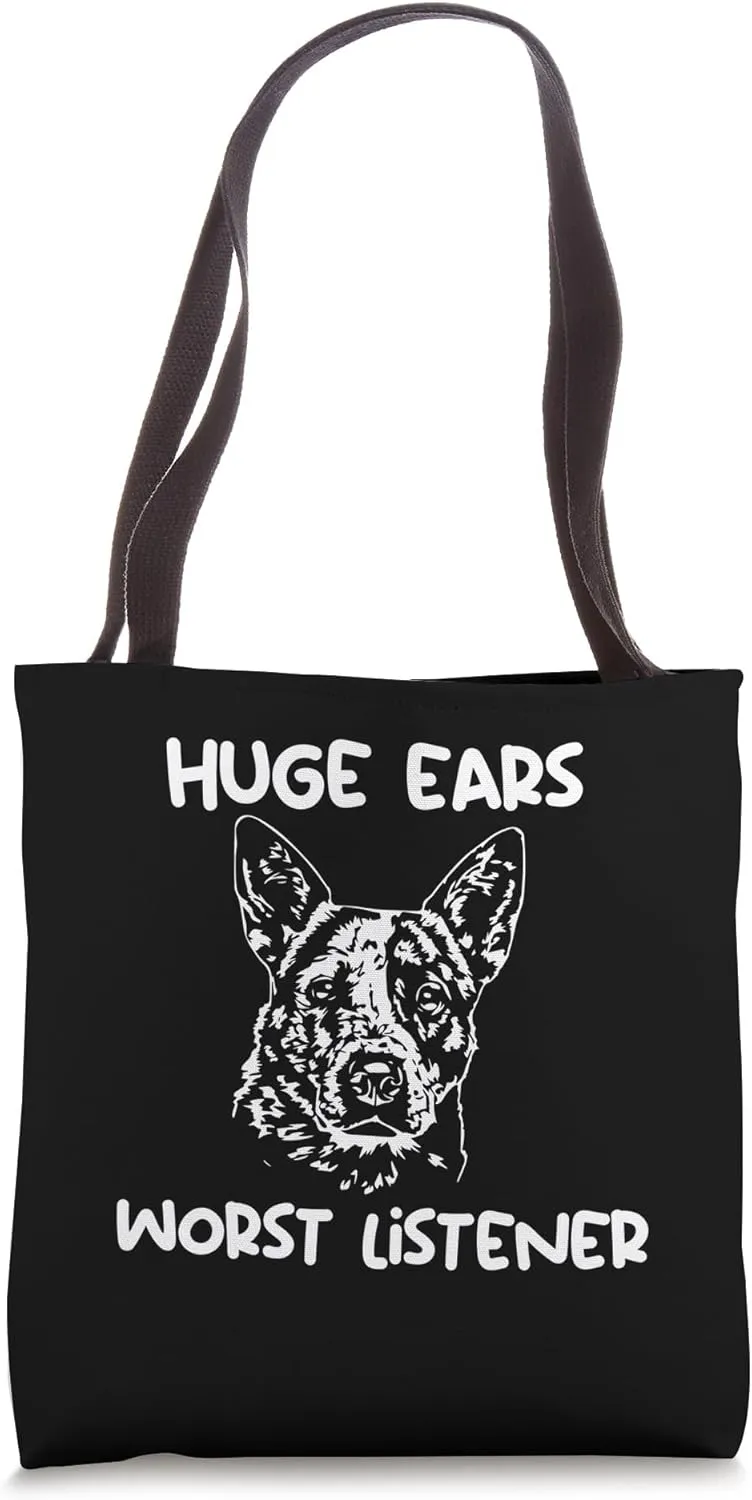 funny HEELER huge ears worst listener Tote Bag
