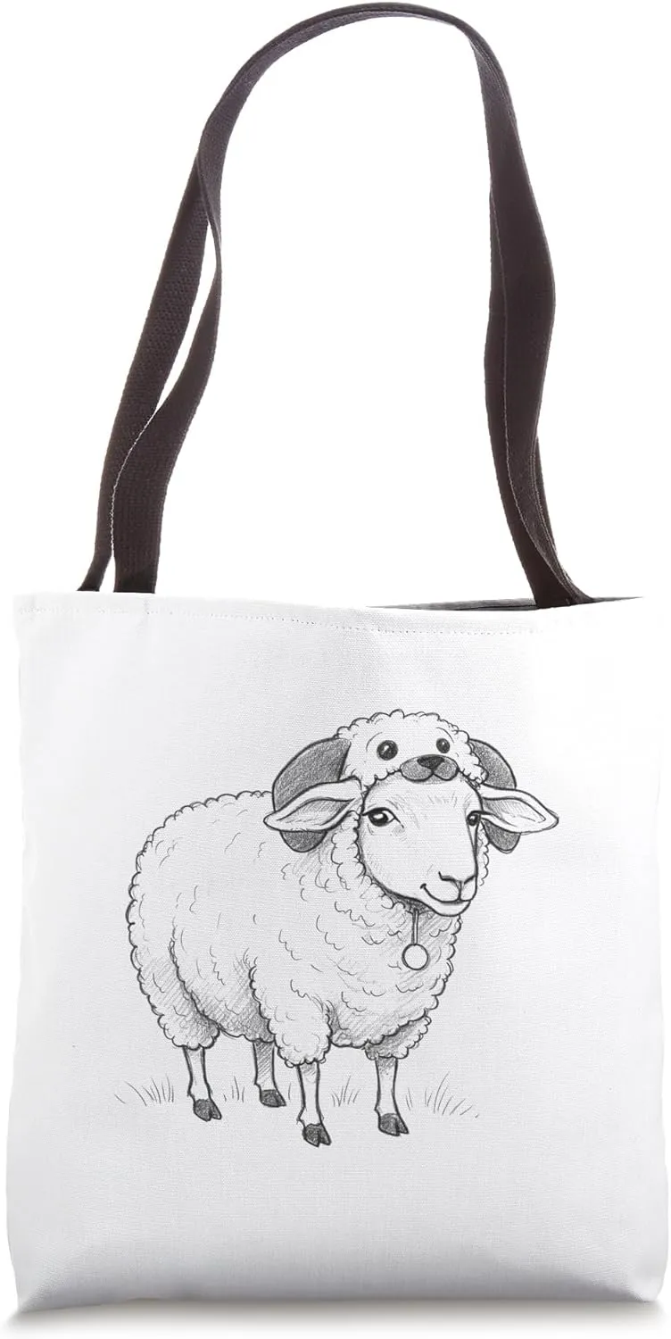 Funny Sheep Dog Disguise Design Tote Bag