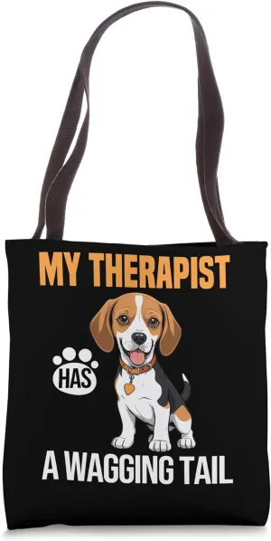 Funny Therapy Service Dog Beagle Tote Bag