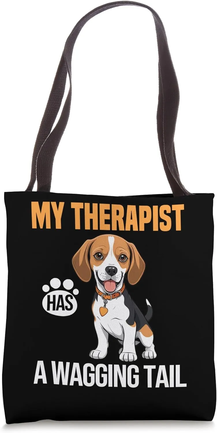 Funny Therapy Service Dog Beagle Tote Bag