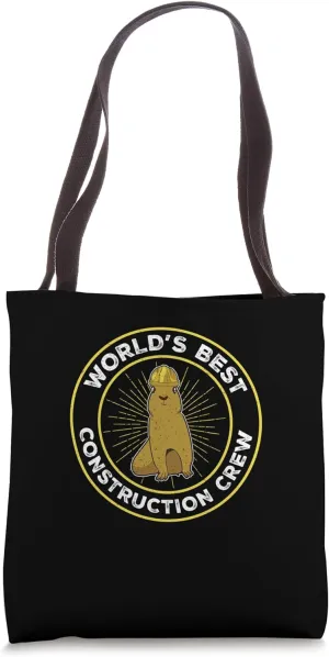 Funny World's Best Contruction Crew For A Prairie Dog Lover Tote Bag