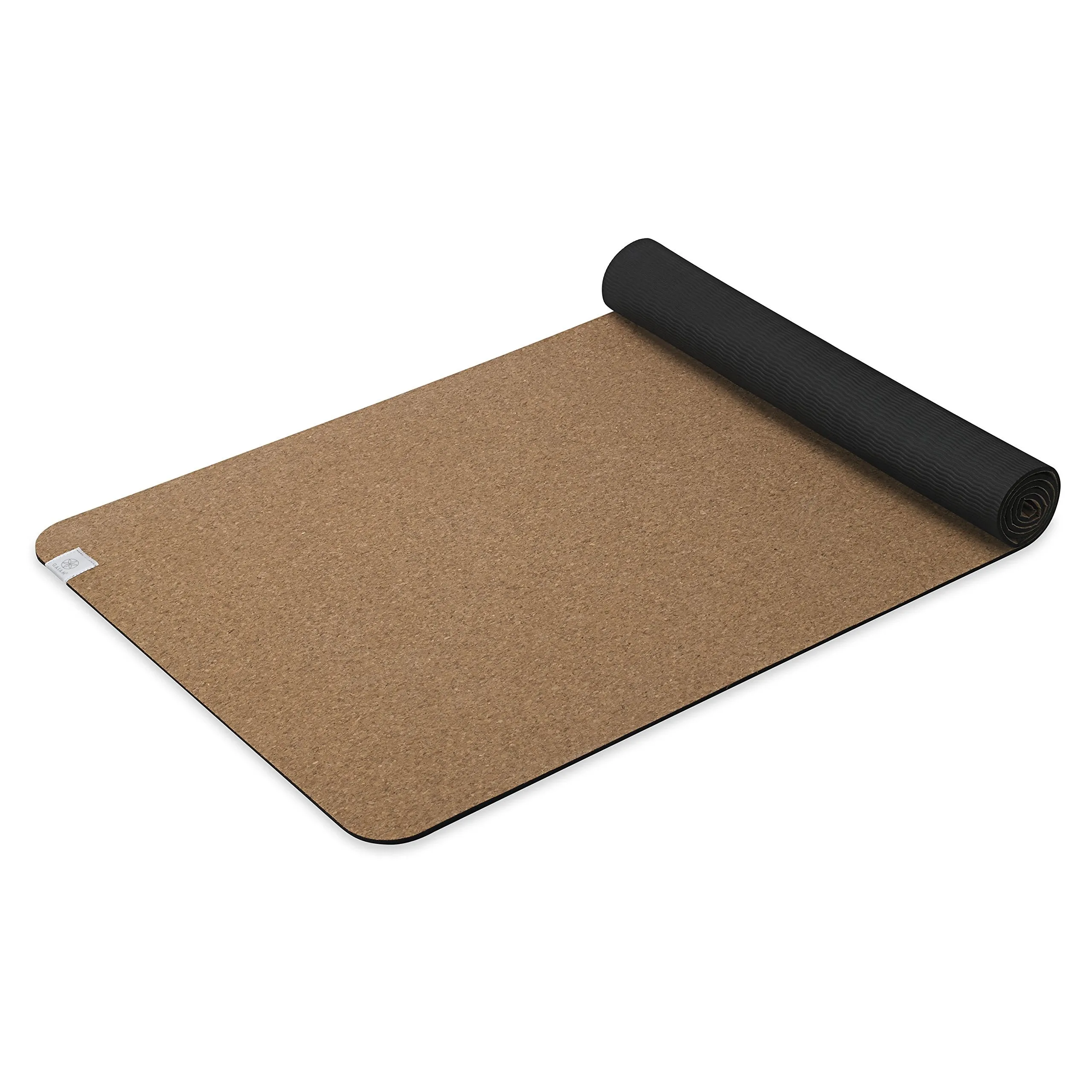 Gaiam Cork Yoga Exercise Mat | Natural Sustainable Cork Resists Sweat and Odors | Non-Slip TPE Backing Prevents Slipping| Great for Hot Yoga, Pilates, Fitness Working Out (68" x 24"x 5mm Thick)