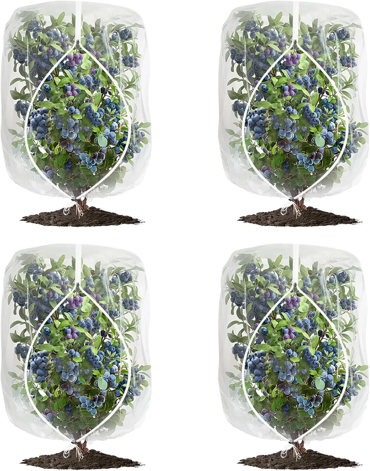 Garden Netting Pest Barrier 4 Pack 2.62x3.94 Ft Tomato Tree Protective Cover Net Bird Netting Mesh Netting for Plant Fruits Blueberry Bushes Protection Netting Covers Bags with Zipper and Drawstring