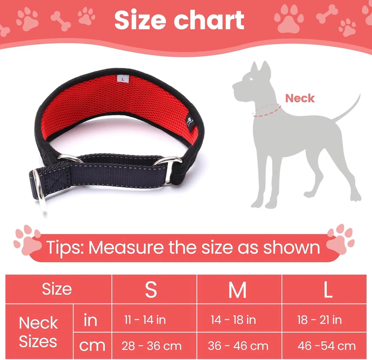 Gentle Mesh Martingale Collar (Large)
