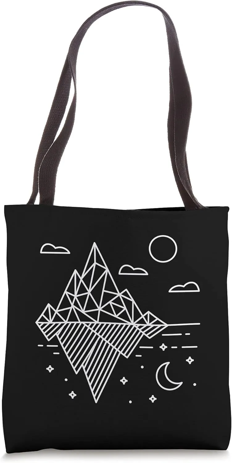 Geometric Mountain Graphic Abstract Polygon Outdoor Nature Tote Bag