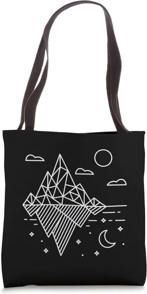 Geometric Mountain Graphic Abstract Polygon Outdoor Nature Tote Bag