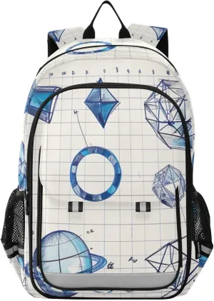 Geometric Pattern Art Print Backpack for Boys Middle-School Elementary Bookbags 20325199