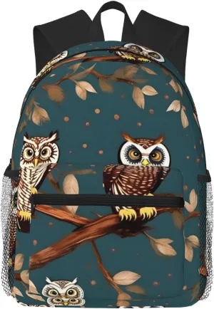 GeRRiT Owls On Tree Branches Print Casual Backpack For Women, Travel Daypack,Waterproof Gym Backpack For Men Book Bags, SB-122