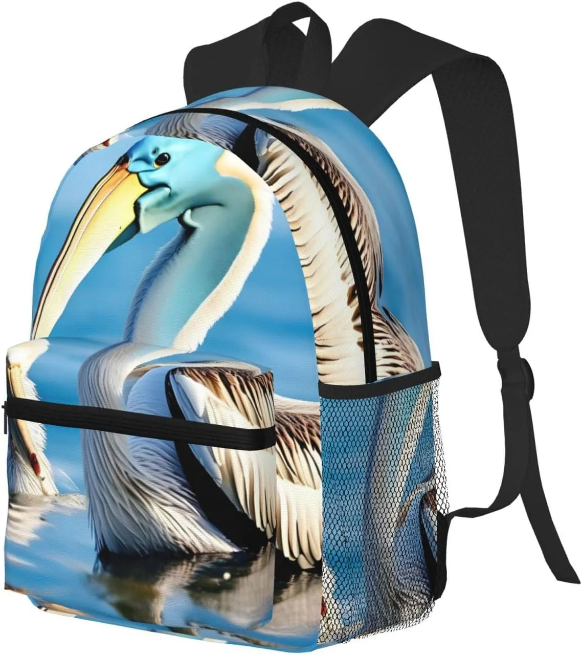 GeRRiT Pelican Bird Blue Sea Sky Print Casual Backpack For Women, Travel Daypack,Waterproof Gym Backpack For Men Book Bags, SB-122