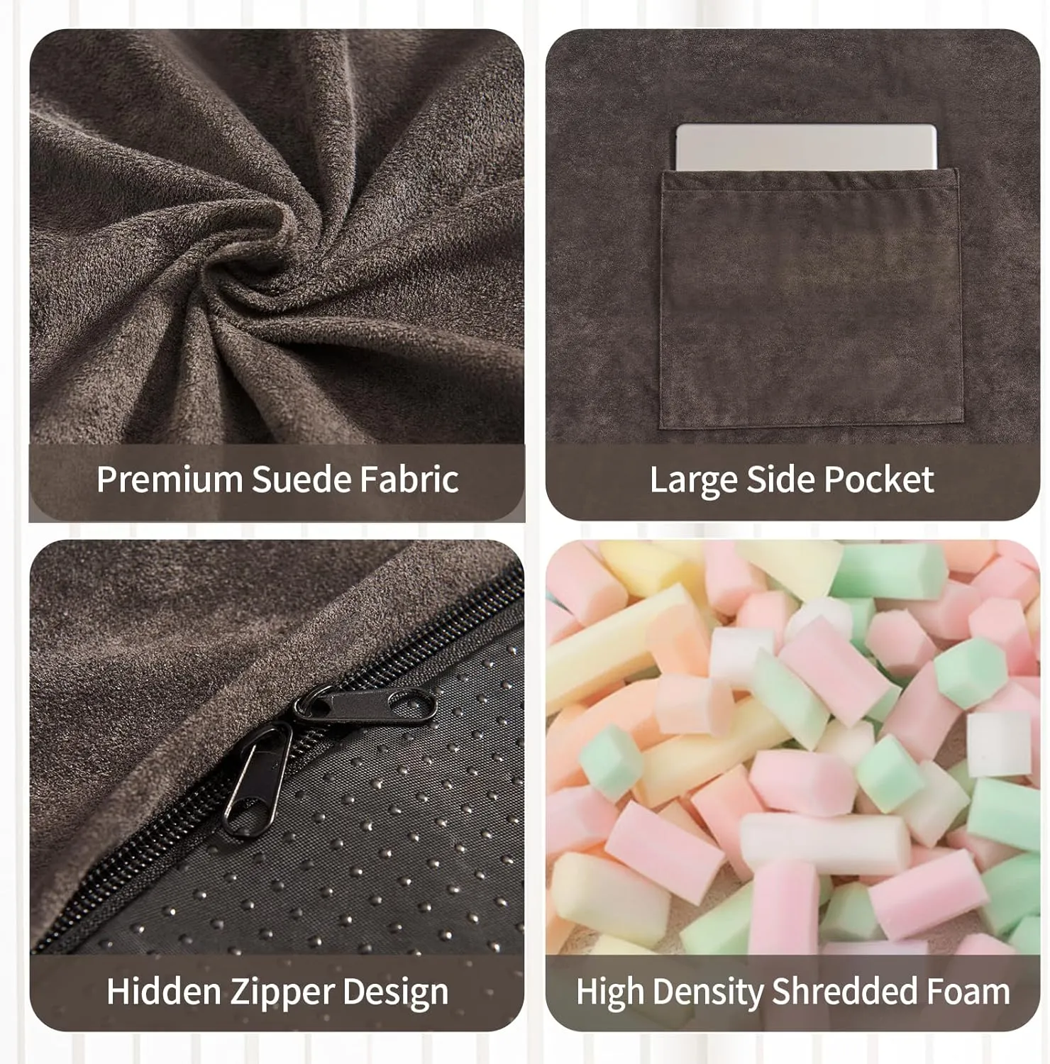 Giant Bean Bag Chair for Adults - 4 in 1 Convertible Beanbag Chairs Folds from Lazy Chair to Floor Mattress, Big Bean Bags for Teens, High-Density Foam Filling, Machine Washable