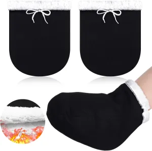 Giegxin 2 Pcs Cast Toe Cover Sock Thick Warm Foot Cast Sock Plaster Stocking Protective for Women Men Leg Ankle When Walking(Black, 13.39 x 10.24 In)