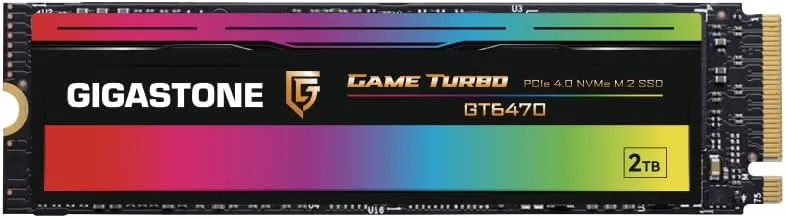 GIGASTONE M.2 SSD 2TB PCIe 4.0 NVMe SSD Internal Gaming Solid State Hard Drive Upgrade PC Laptop PS5 Storage Turbo Speed Response for Gamers 3D Rendering 4K 8K Video Editing Creators up to 7,000MB/s