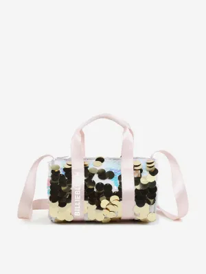 Girls Sequin Duffle Bag in White (20cm)