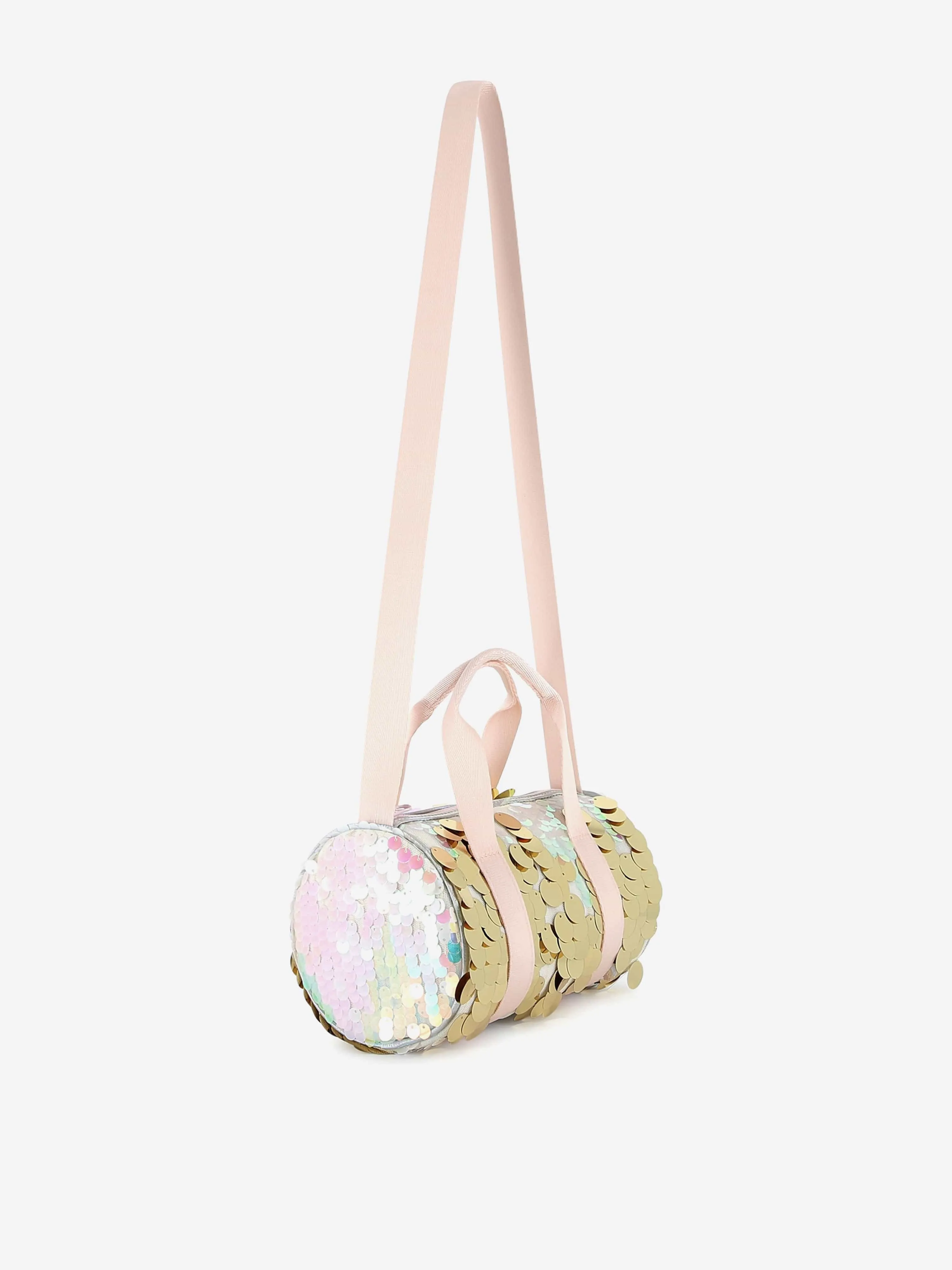 Girls Sequin Duffle Bag in White (20cm)