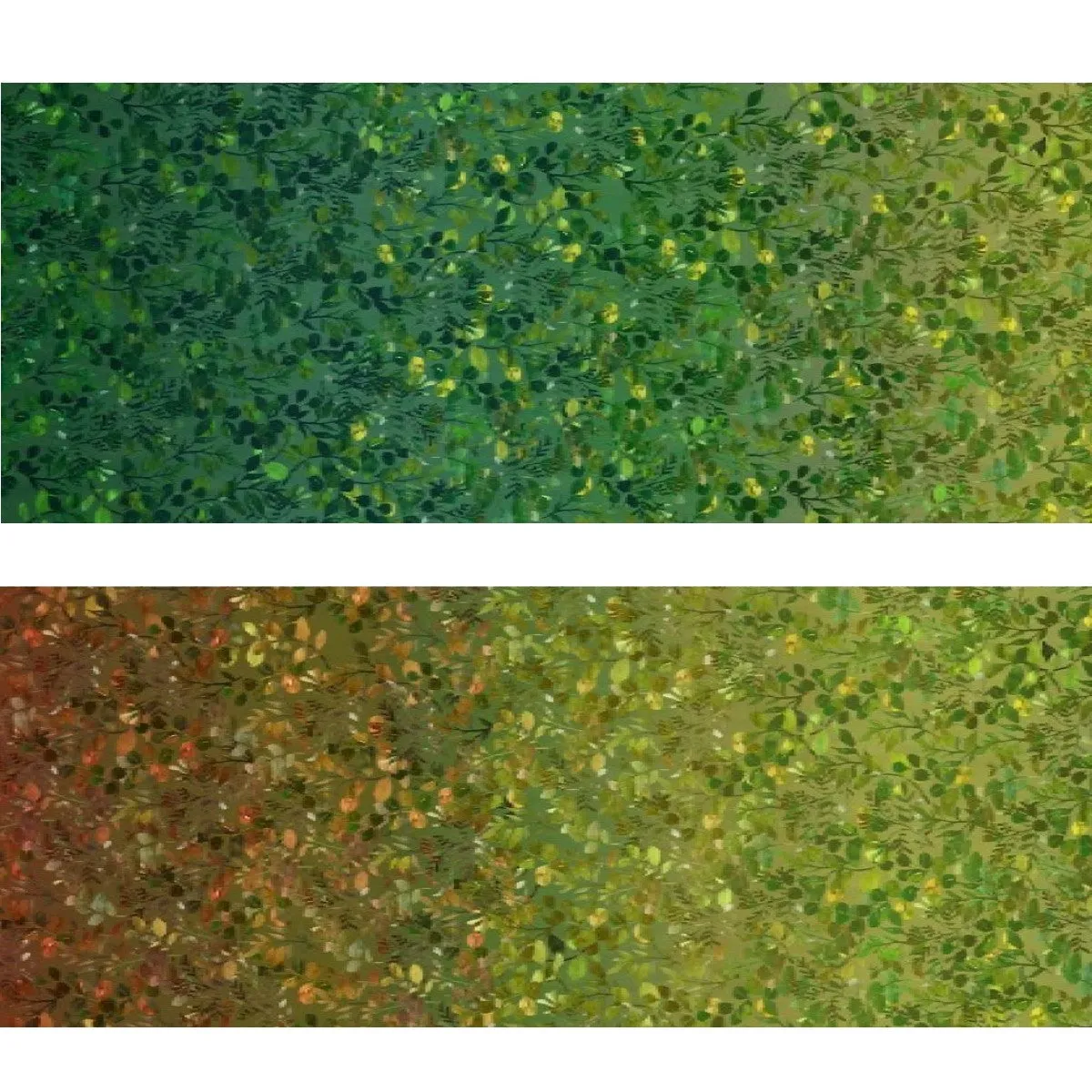 Glorious Garden Green Leaf Ombre Cotton Fabric
