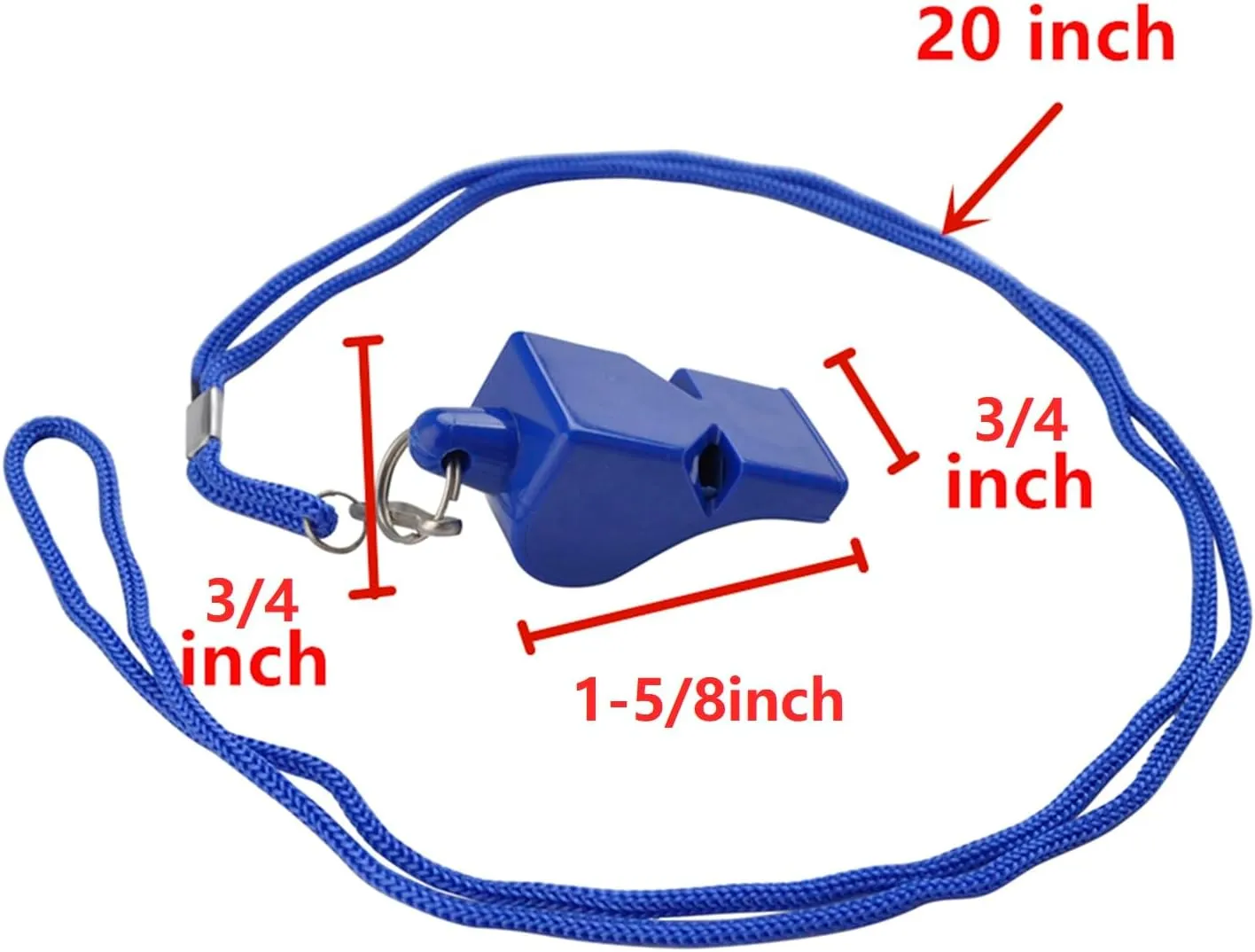 GOGO Custom Whistles with Lanyard Set of 100, Personalized Coach Whistle Plastic Pea-Less Whistle for Sports Coach Referee