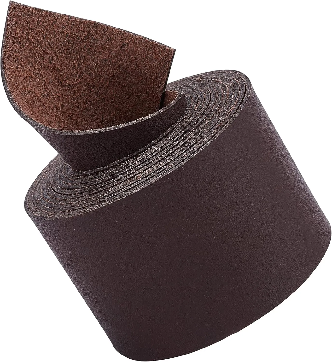 GORGECRAFT Full Grain Genuine Leather Straps 2 Inches Wide 78 Inches Long Single Sided PU Leather Strip for DIY Crafts Projects Clothing Jewelry Wrapping Making Bag Strap Furniture Handles(Coffee)