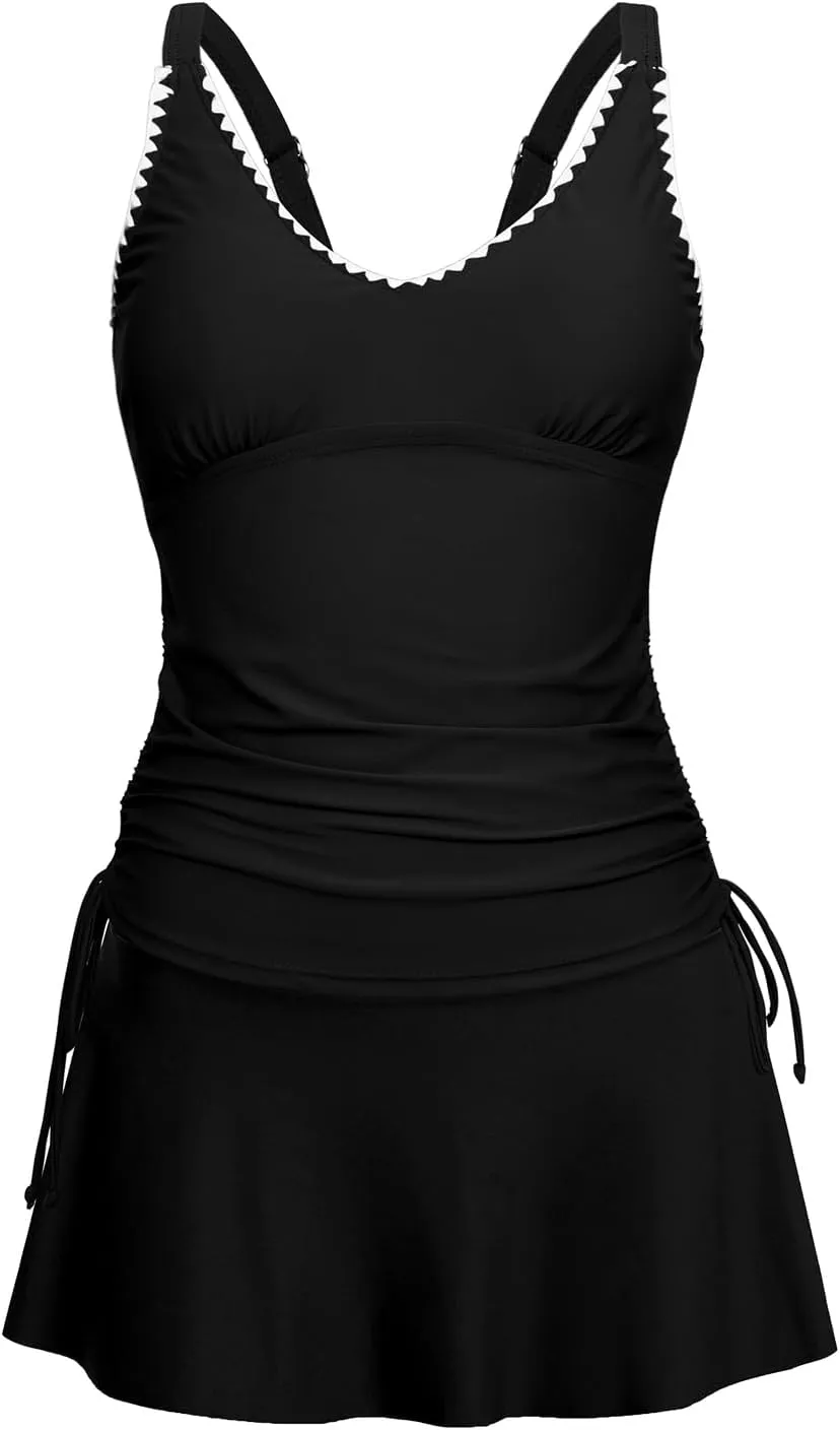 Gracyoga Womens Tankini Swimsuits with Skirt Two Piece Tummy Control Bathing Suits Ladies Modest Swimwear Swimming Suit
