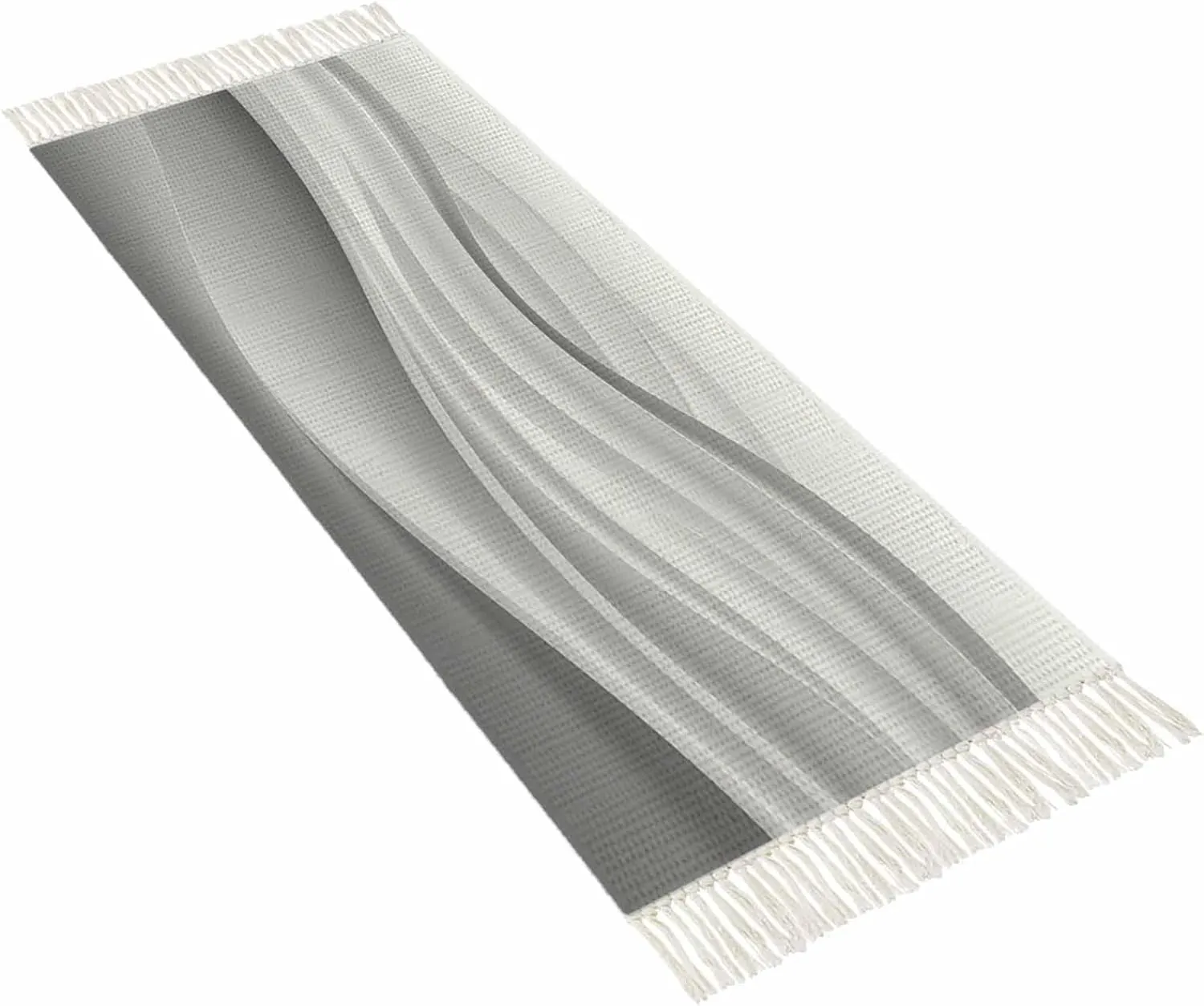 Gray Marble Hallway Runner Rug 2X6 Ft Kitchen Carpet, Washable Woven Throw Carpet with Tassel, Vintage Simple Abstract Ombre Fluid Art Non-Shedding Bedroom Laundry Rugs