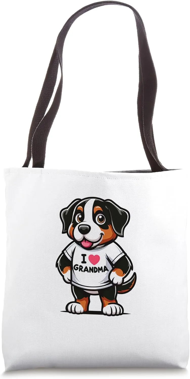 Greater Swiss Mountain Dog I Love Grandma Funny Grandmother Tote Bag