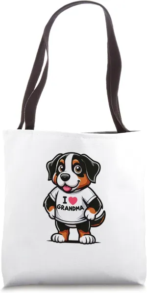 Greater Swiss Mountain Dog I Love Grandma Funny Grandmother Tote Bag