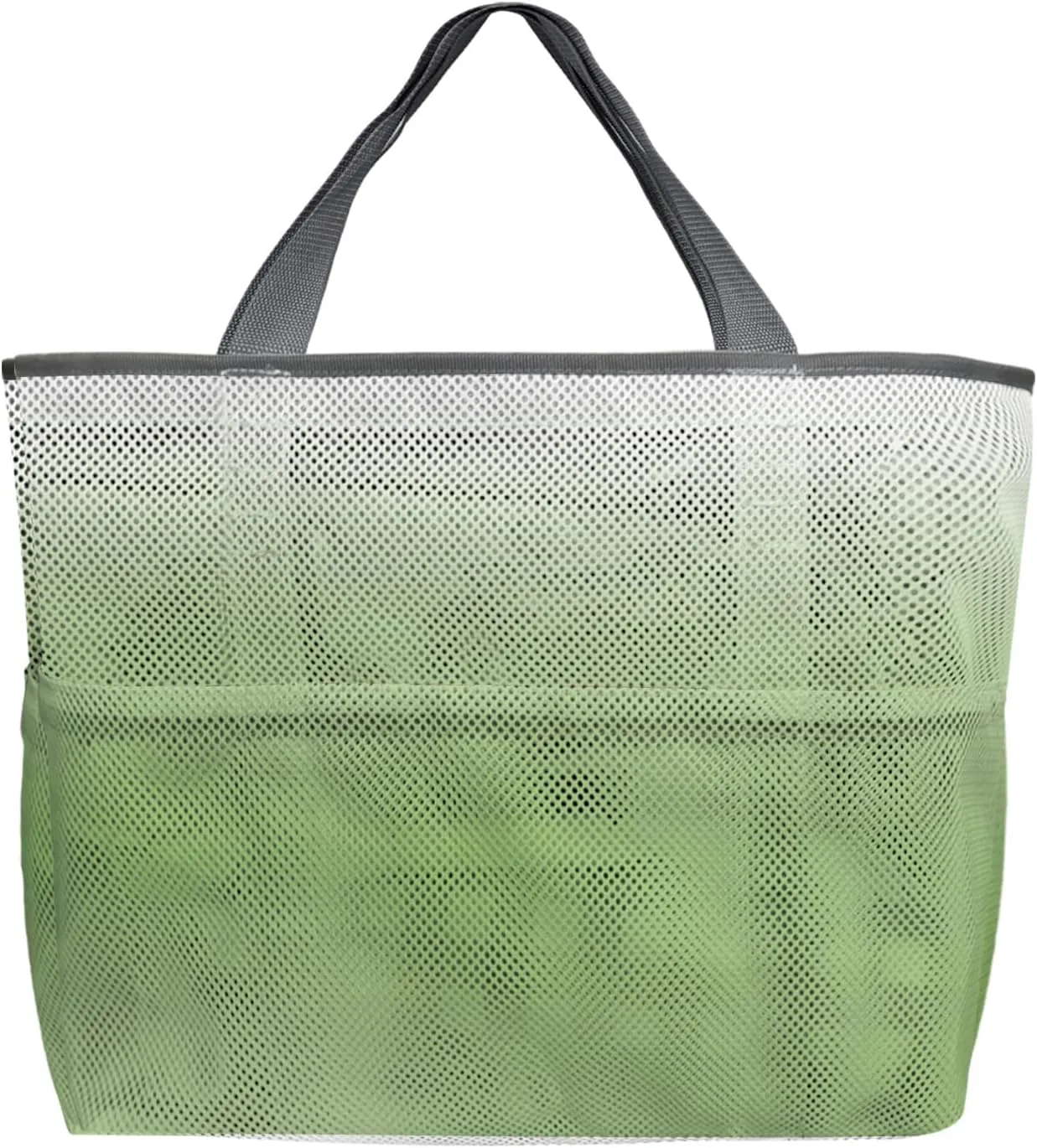 Green Ombre Beach Tote Bag for Women, Teal Gradient Color Modern Abstract Art Mesh Beach Bags Waterproof Sandproof, Outdoor Picnic Swim Pool Handbag - Large Beach Bag with Zipper and Pockets