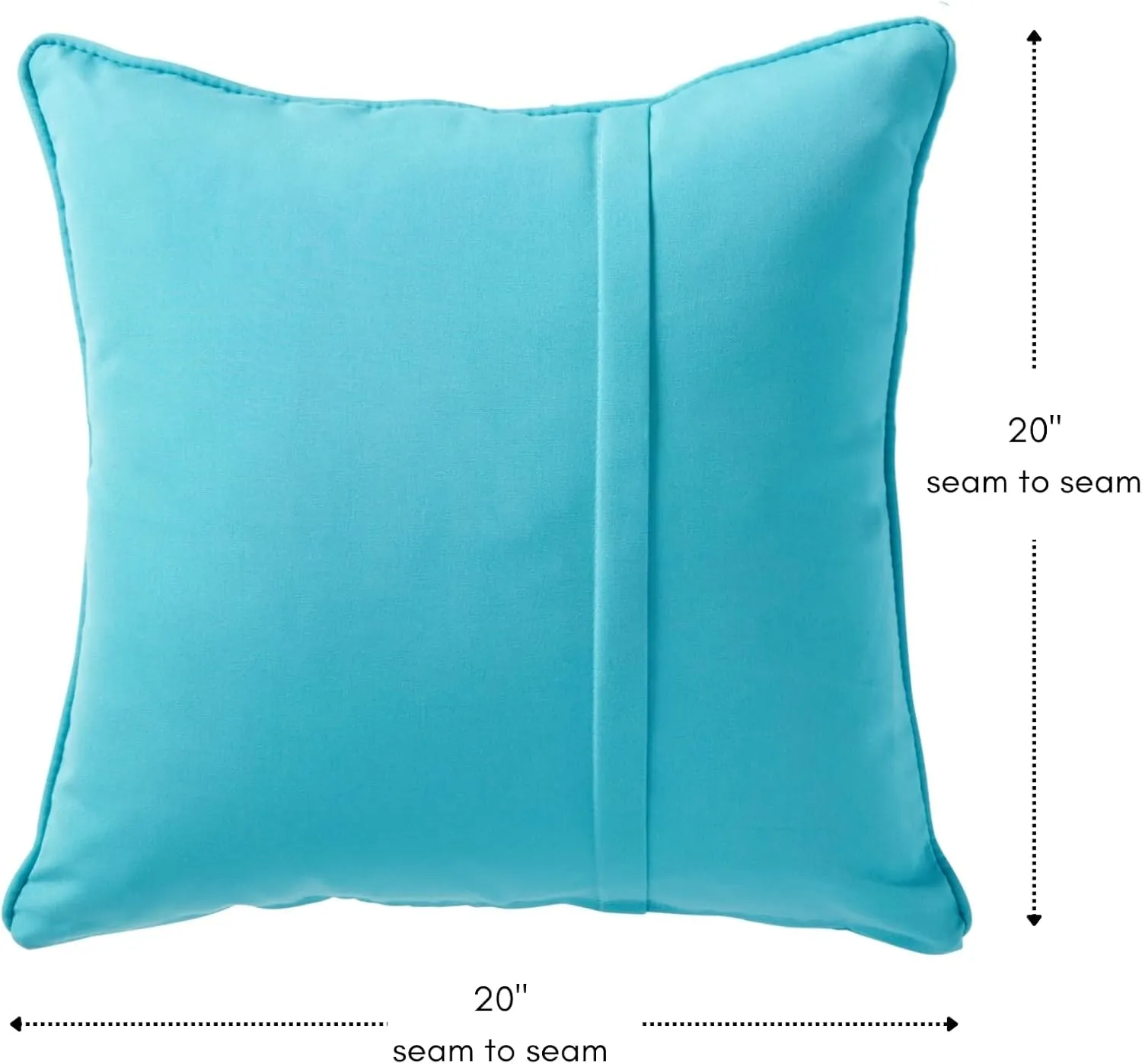 Greendale Home Fashions Sunbrella 20" Square Outdoor Throw Pillow with Removable Cover (Set of 2), Canvas Aruba 2 Count