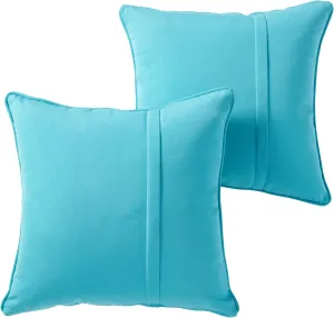 Greendale Home Fashions Sunbrella 20" Square Outdoor Throw Pillow with Removable Cover (Set of 2), Canvas Aruba 2 Count