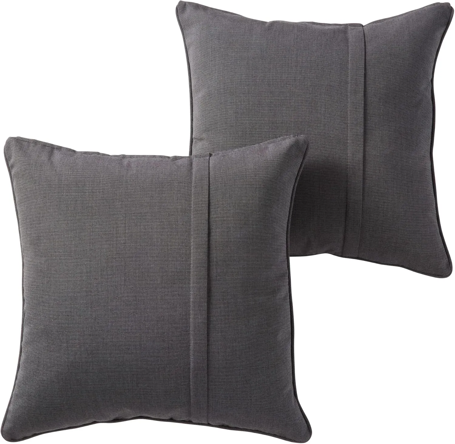 Greendale Home Fashions Sunbrella 20" Square Outdoor Throw Pillow with Removable Cover (Set of 2), Canvas Coal 2 Count