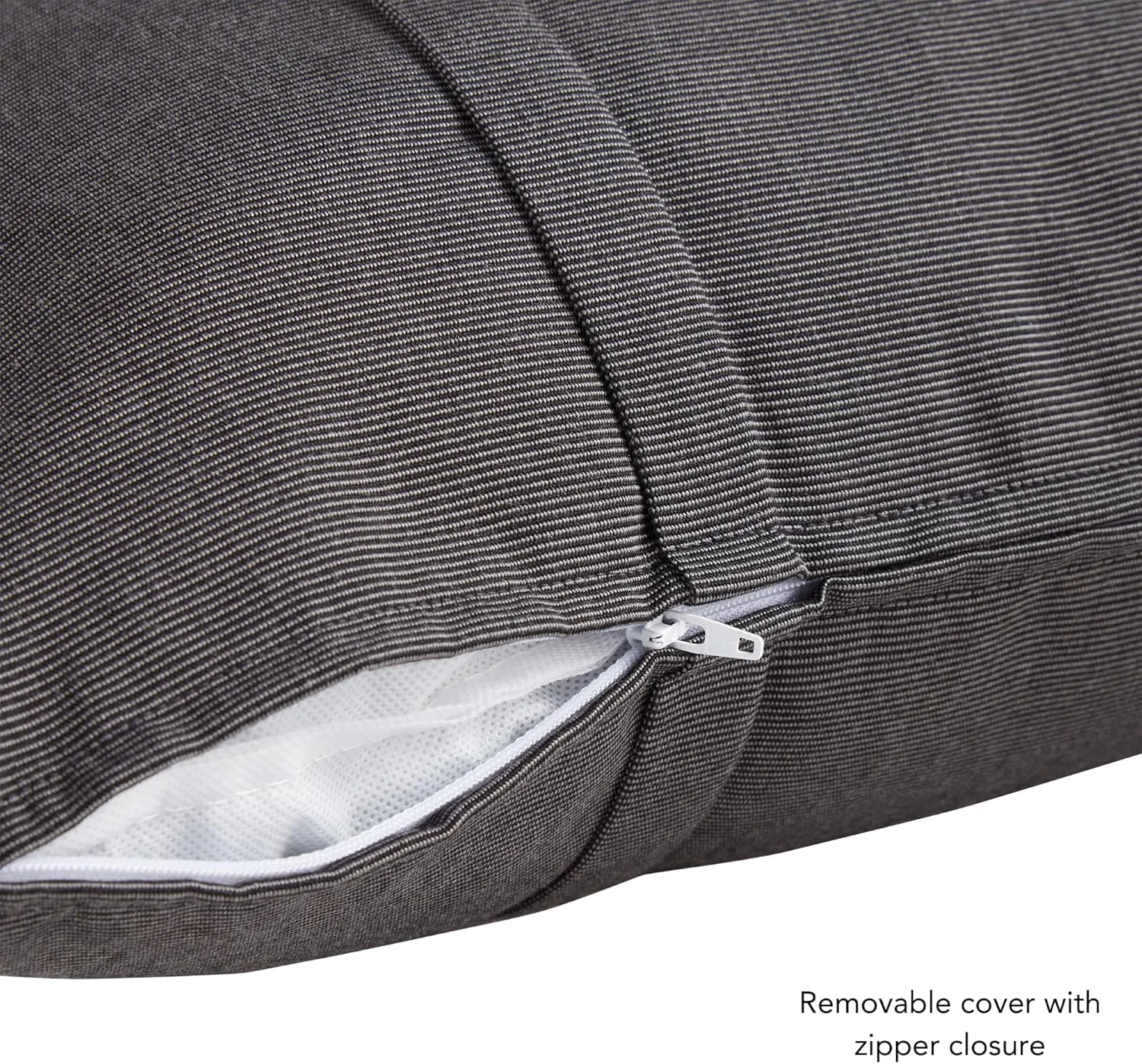 Greendale Home Fashions Sunbrella 20" Square Outdoor Throw Pillow with Removable Cover (Set of 2), Canvas Coal 2 Count