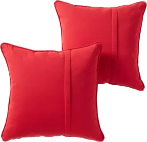 Greendale Home Fashions Sunbrella 20" Square Outdoor Throw Pillow with Removable Cover (Set of 2), Canvas Jockey Red 2 Count