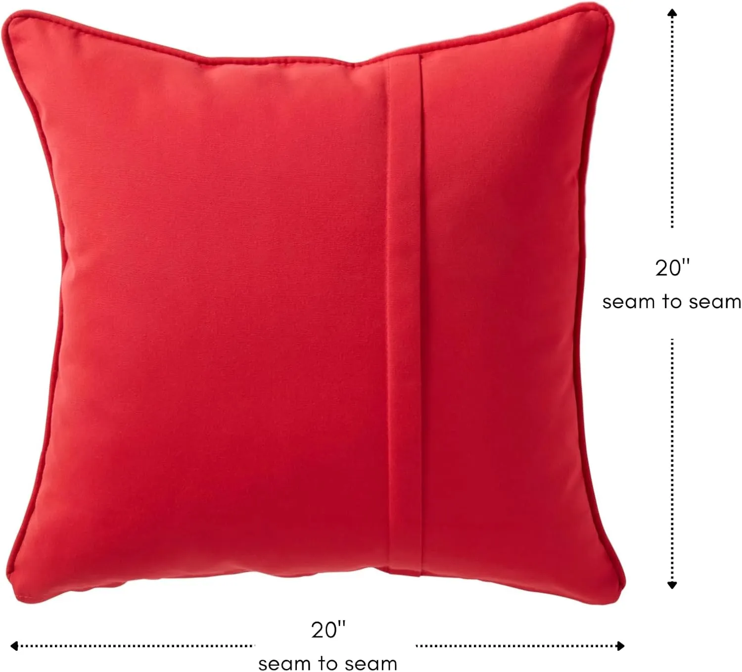 Greendale Home Fashions Sunbrella 20" Square Outdoor Throw Pillow with Removable Cover (Set of 2), Canvas Jockey Red 2 Count