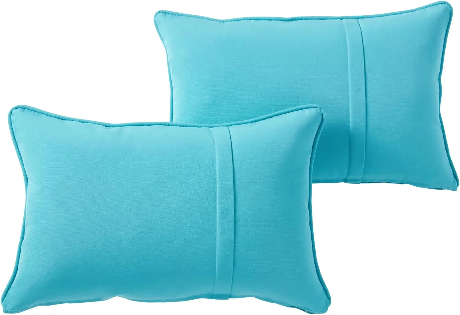 Greendale Home Fashions Sunbrella 21" x 14" Rectangle Outdoor Throw Pillow with Removable Cover (Set of 2), Canvas Aruba 2 Count