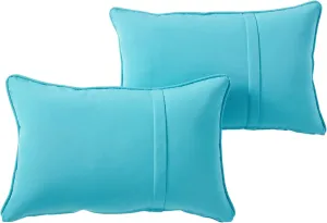 Greendale Home Fashions Sunbrella 21" x 14" Rectangle Outdoor Throw Pillow with Removable Cover (Set of 2), Canvas Aruba 2 Count